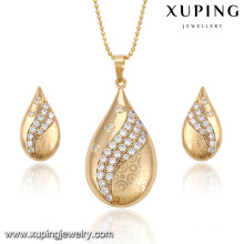 62641-Xuping New Fashion Water Drop Shape African Gold Jewelry Sets